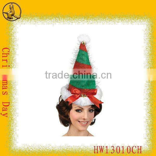 Fashion Luxurious Green Christmas Santa Hat for Girls