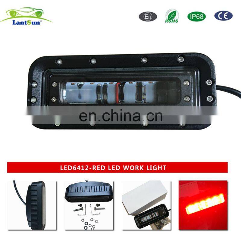 Sanfu red led light 6 inch  LED work light 10-30V 12W-RED  IP68 spot led  lamp 800lm warn work auto lamp