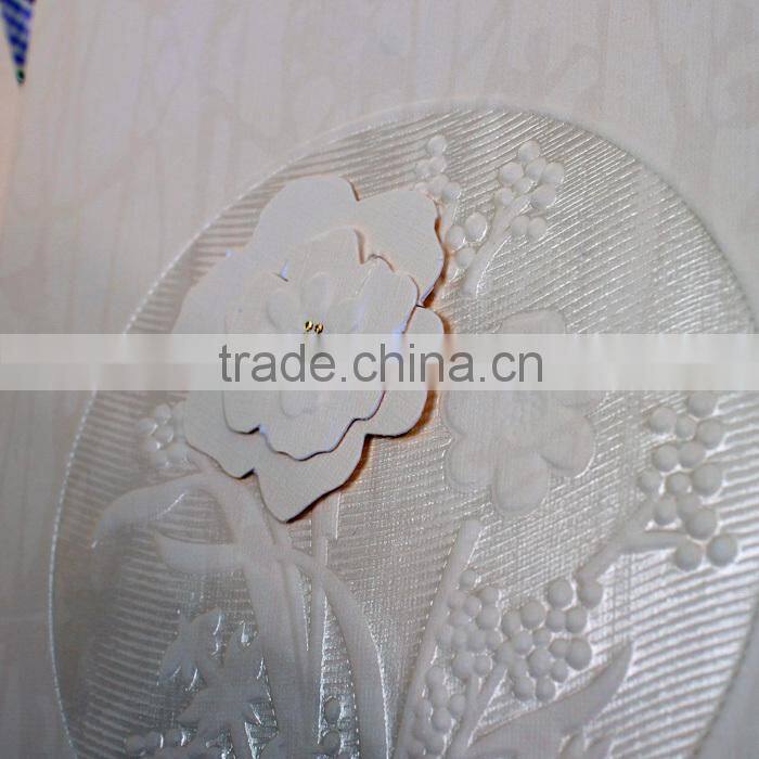 Fancy Factory Price Embossed Wedding Invitation Card Customised