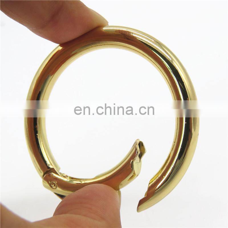 Manufacture Metal Round Snap Ring Shiny Gold Spring Gate O Ring for Handbag