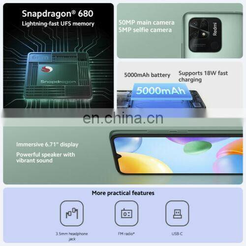 Global Version Red-mi 10C 4GB 64GB / 4GB 128GB Smartphone Snapdragon 680 Octa Core 6.71" Display 50MP Rear Camera 5000mAh