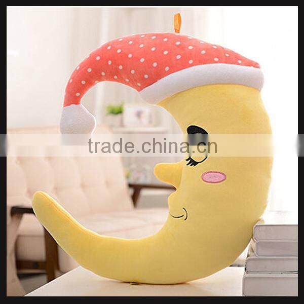 soft plush toy moon cushion with many colors