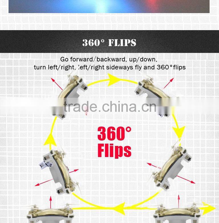 2015 hot sale 2.4G 4 CH 6-Axis Gyro CX-10A with light headless 3D flip helicopter