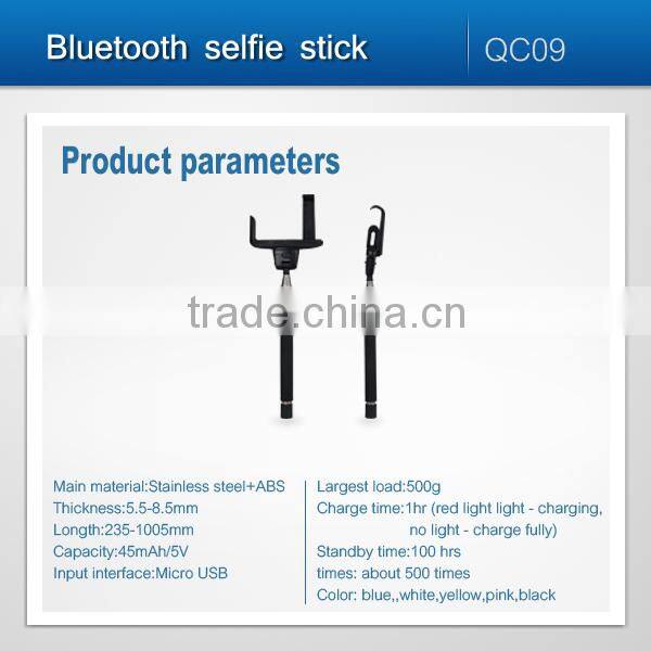 Selfie stick with bluetooth shutter button, Heavy Duty Selfie stick and BlueTooth Remote