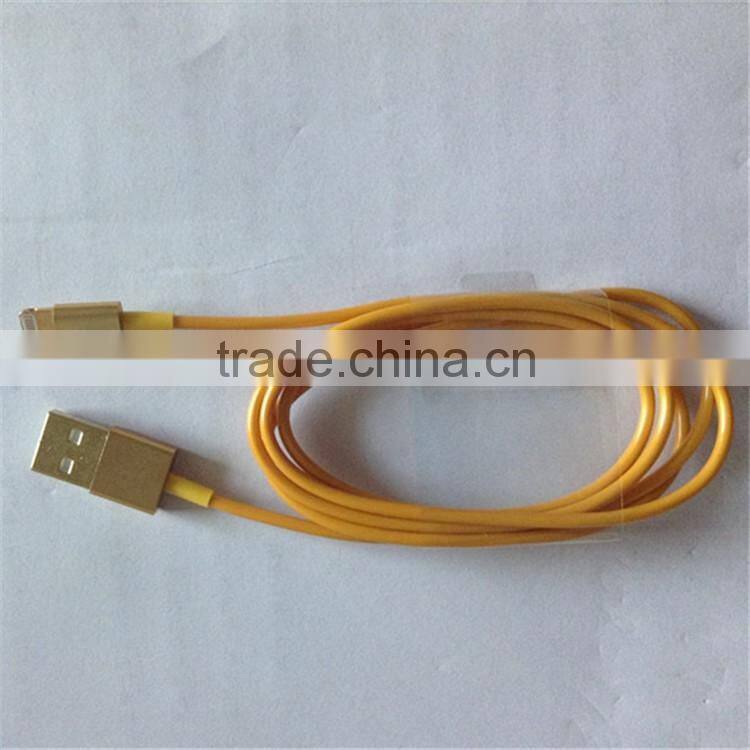 New products 2016 chinese factory hot sales usb cable gold-plated usb charging cable for iphone