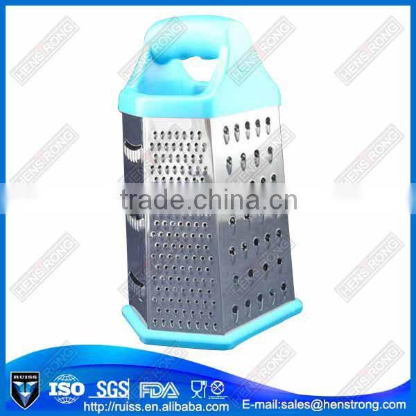 Hexagonal kitchen tools stainless steel vegetable grater with 9 inch