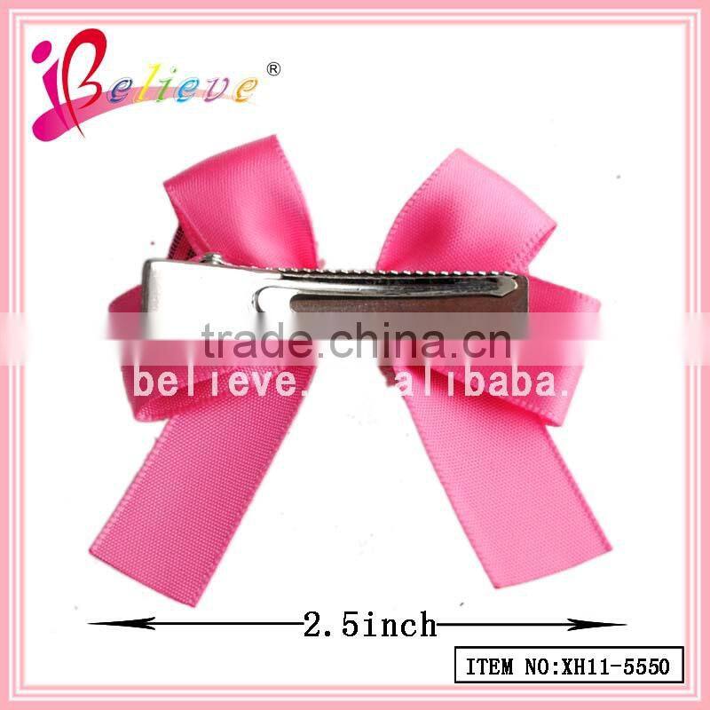 Fashion hair clip accessories hair jewellery,pre made mini satin ribbon bow