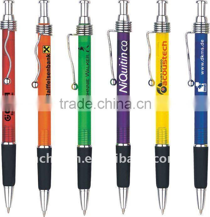 Valin promotional Retractable metal clip banner pen banner flag ball pen