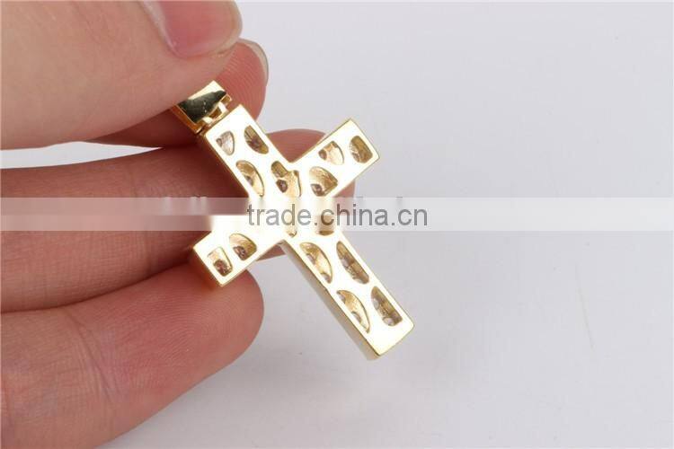 Large hip hop 925 sterling silver handmade cross pendant jewelry wholesale
