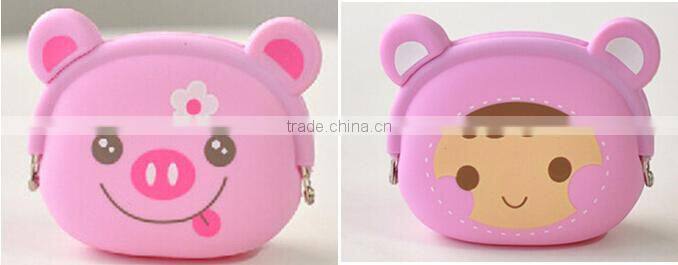 2015 Custom Silicone rubber colorful metal coin wallet/change wallets