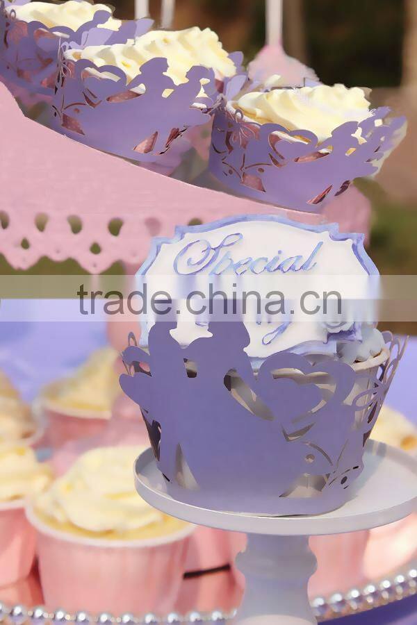 hot sale laser cut paper pumpkin wedding lace cupcake wrappers Wholesale Laser Cutting Cupcake Paper Cup Wrappers Elegant DG-106