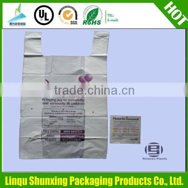 HDPE printed plastic bags for donation / plastic collection bag for cloth recycling