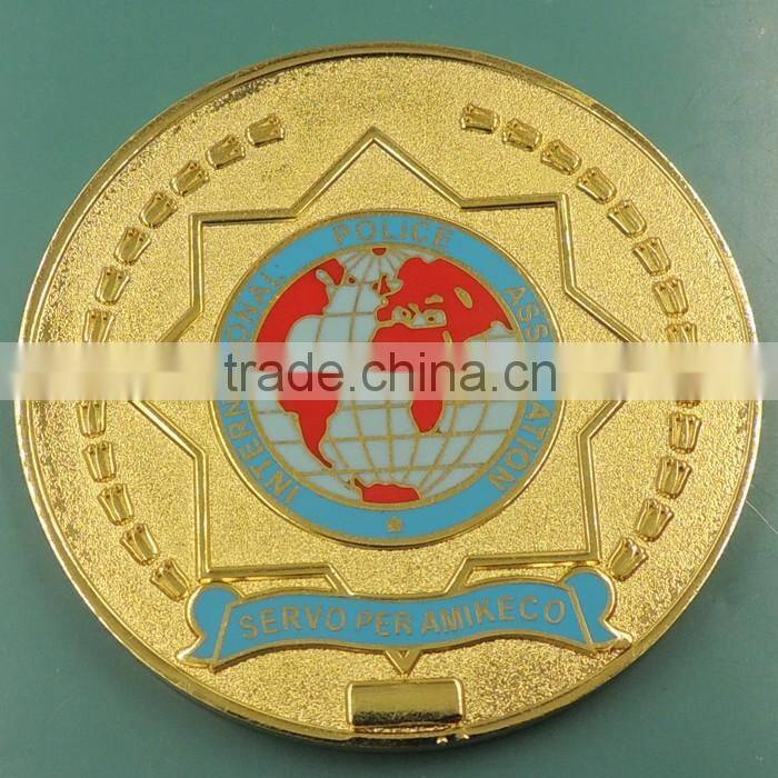 Military Challenge Coins Stamping imitation gold map of the world badge gold-plated metal coin