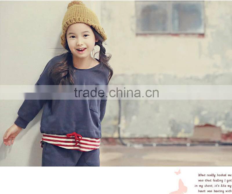 2016 Spring new fashion child clothes for korean style girls wear baby clothing set wholesale 2 pieces kids clothes(ulikGC094)