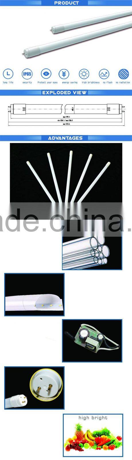 0.6m 0.9m 1.2m led tube 8W glass lamp
