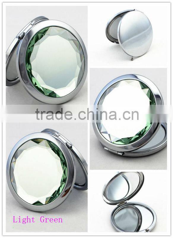 Fahion blue crystal pocket mirror cosmetic mirror compact mirror