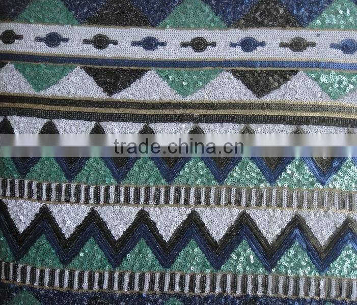 2015 fashionable sequin spangle embroidery fabrics