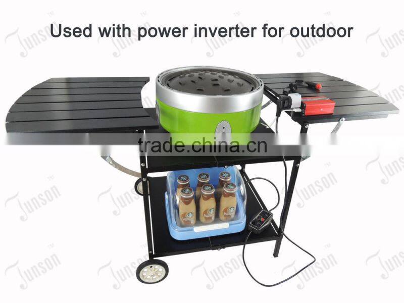 Smokeless portable bbq charcoal grill