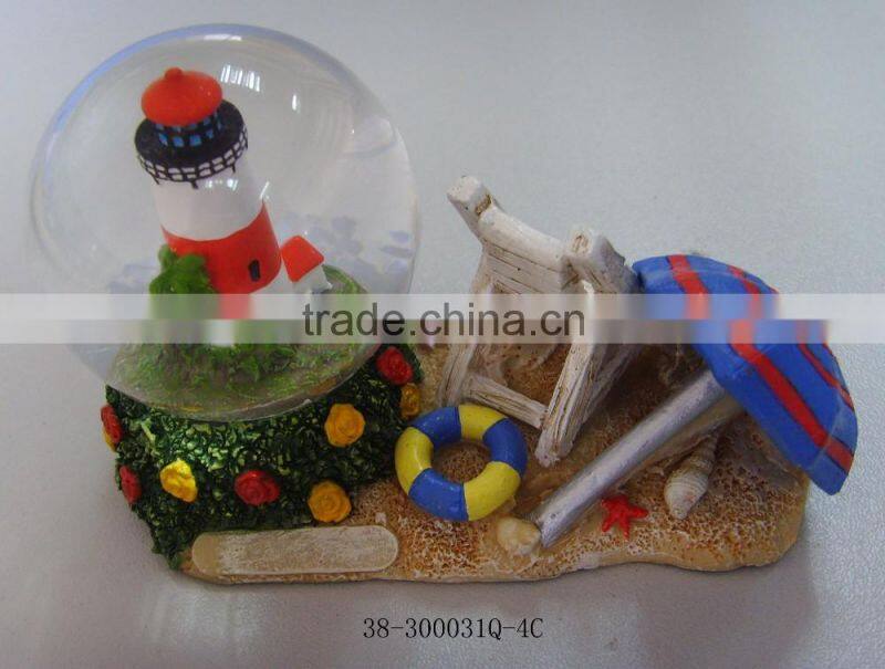Resin beach chair and umbrella water globe