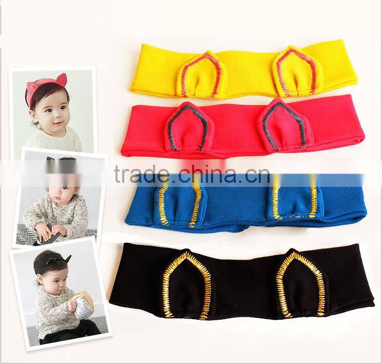 children headwear Korea baby cute knit headband with embroidery ear