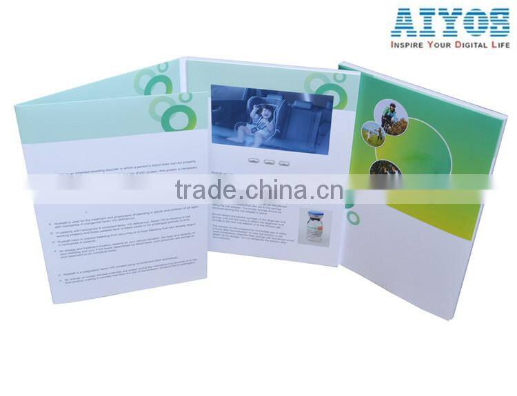 Customized printing LCD video business card 4.3inch video brochure