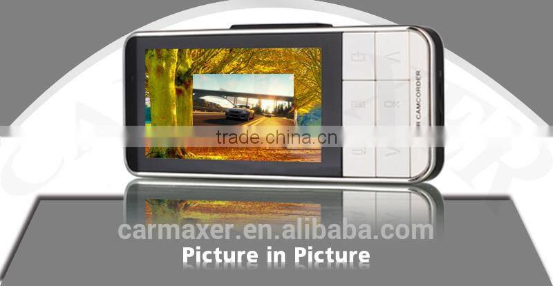 new fasion dual camera car black box car video camera recorder with gps