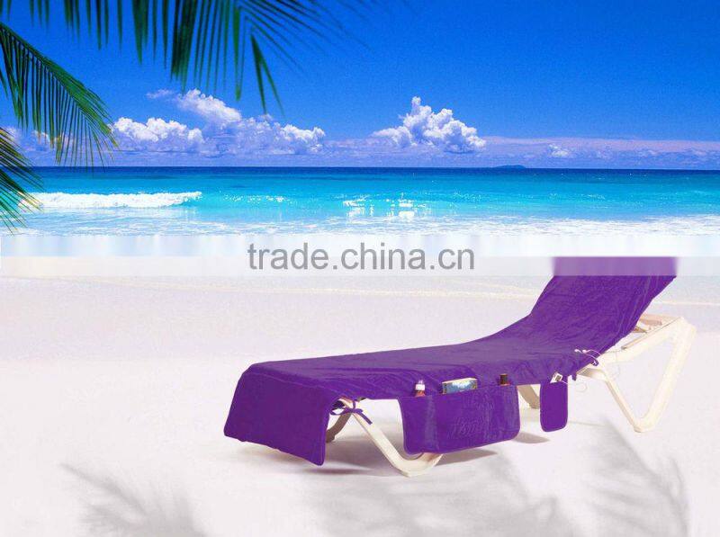china supplier custom cotton or microfiber Portable beach lounger towel