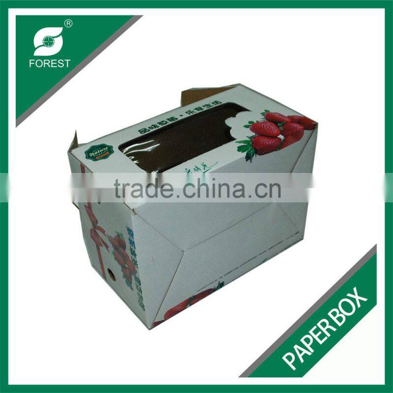 FRUIT CARTON BOX FULL PRINTING CARDBOARD PAPER BOX FOR STRAWBERRY PACKAGING WITH FREE SAMPLE