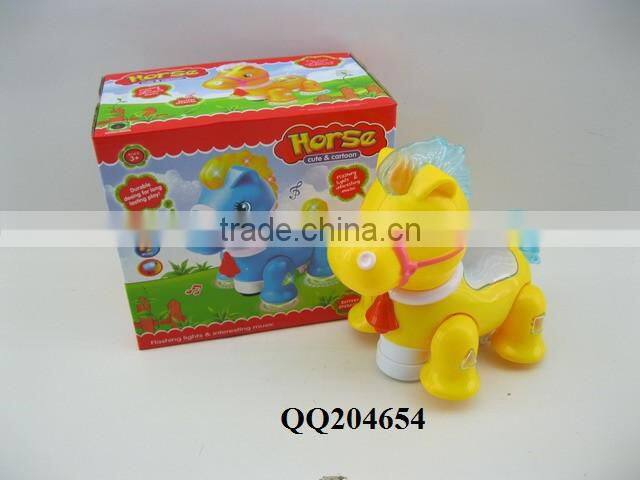 Baby bump & go b/o cartoon horse with light & music