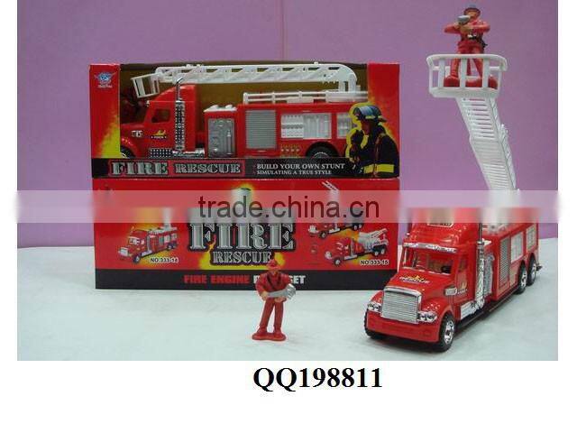 Plastic friction toy fire engine