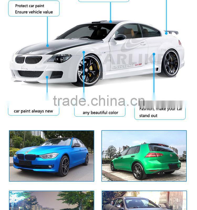 CARLIKE Removable Ice Purple Soft Metallic PVC Car Wrap Vinyl Film