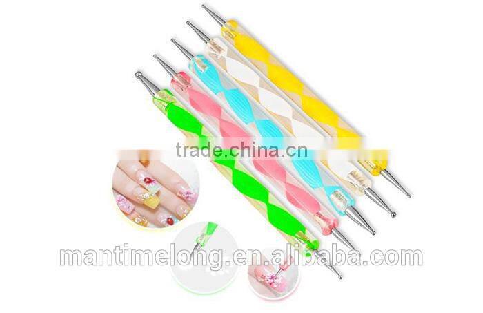 5Pcs/Set High Quality Two-Way Dotting Pen Marbleizing Painting Tool Nail Art Dot Set