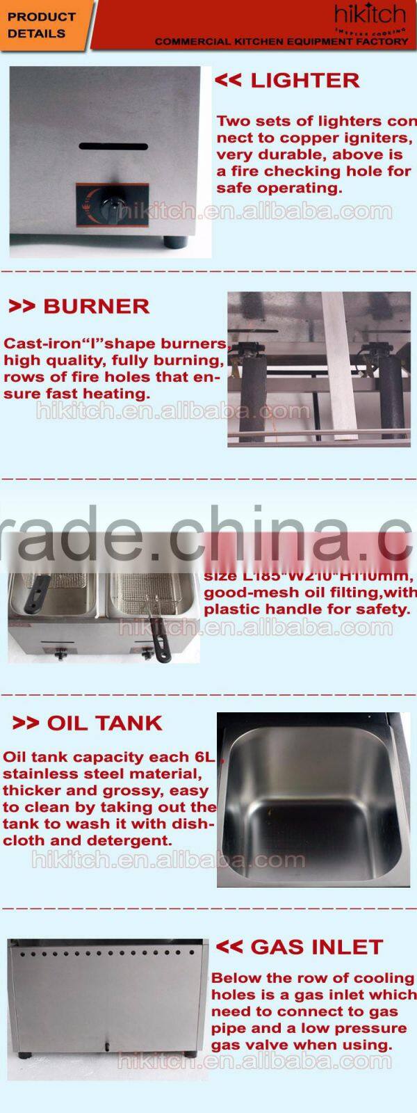 commercial deep fryer LPG gas tomato potato fryer restaurant kitchen equipment