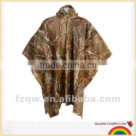 military camo rain poncho