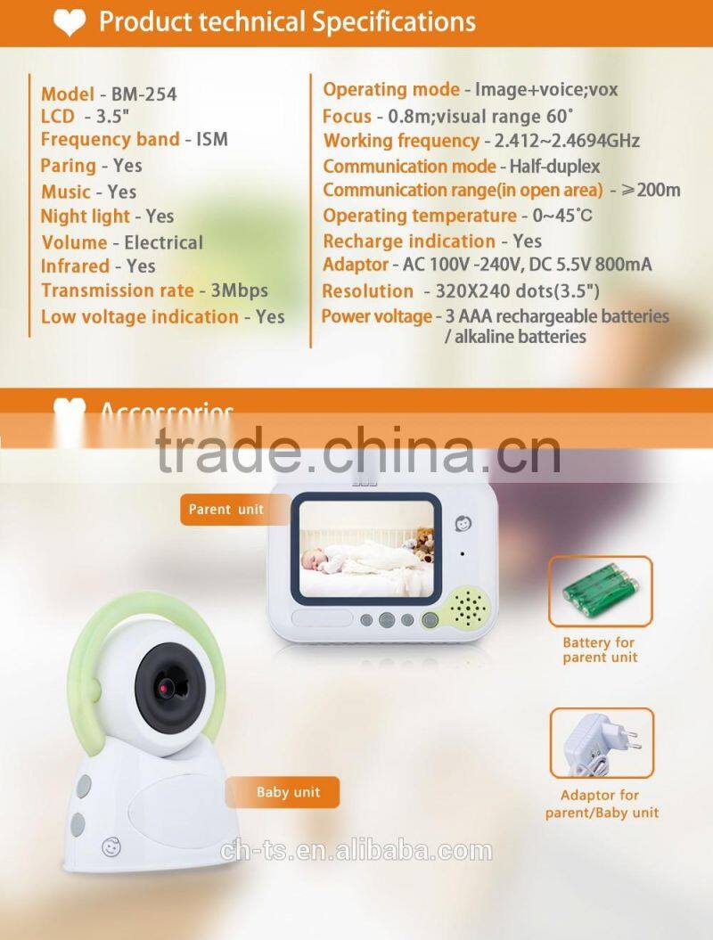 HD Baby Monitor Camera ,2.4GHz Video Baby Monitor