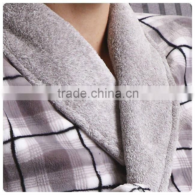 Men's super soft thermal coral fleece bathrobe