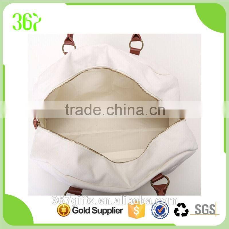 Ladies Shoulder Washing Canvas Bag PU Zipper Travel Bag