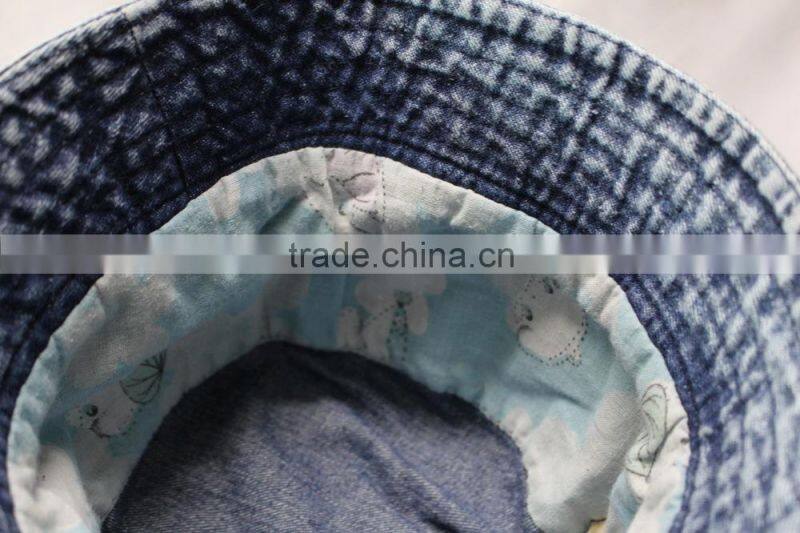 Comfortable funny jean embroidery kids bucket hats