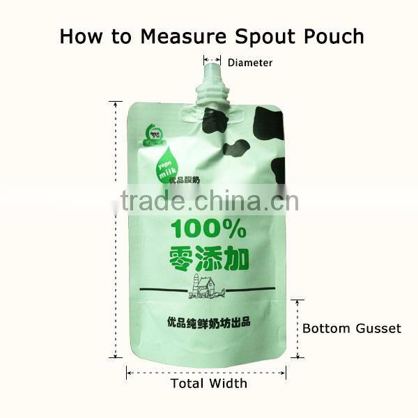 Colorful printing Pet Dog Shampoo Packaging Spout Pouch doypack For PET Food Bag