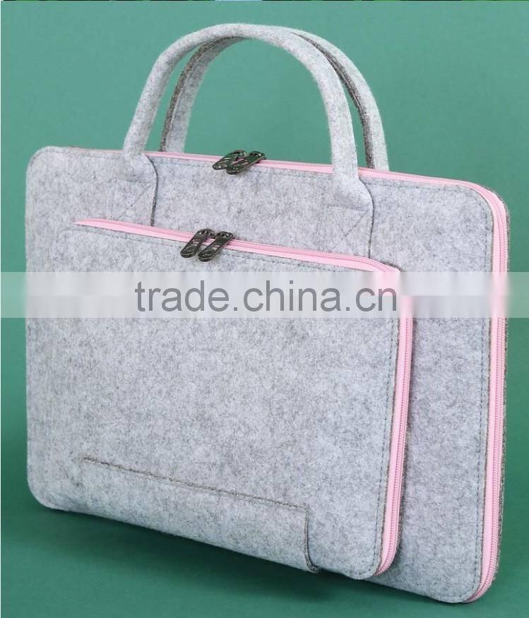 2016 new style laptop bag fashion lady laptop bag high quality felt laptop bag
