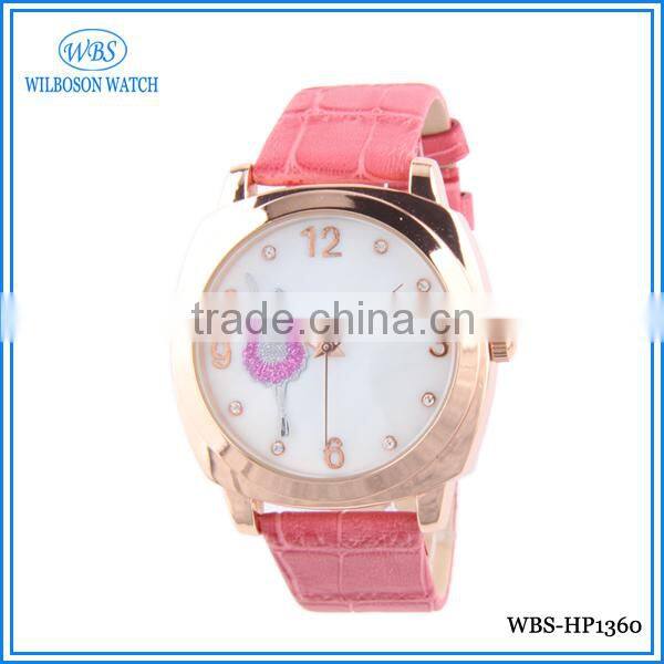 China wholesale market leather straps miyota quartz movement wrist watch