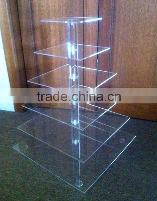 High quality plexiglass cake display tray, wedding cake rack, cake riser