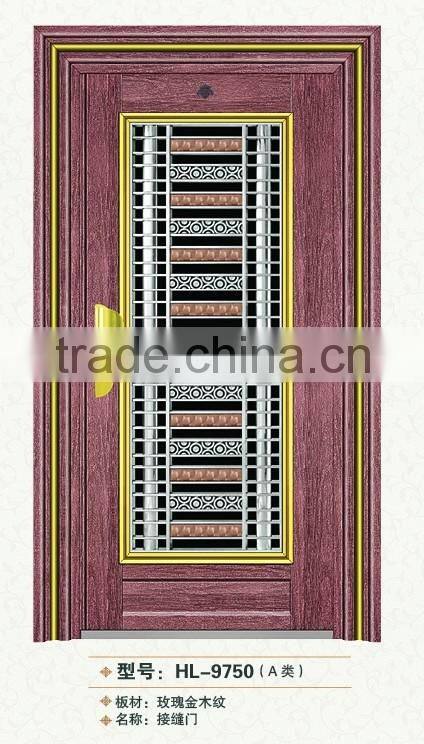 Stainless steel security front door/entry door seam door