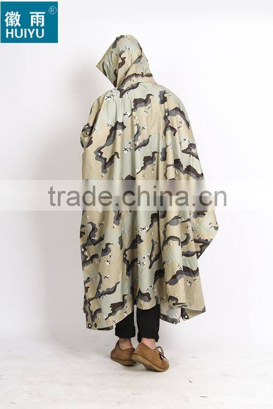 OEM factory 100% polyester or oxford raincoat army rain poncho military outdoor workplace bicycle motorcycle raincoat