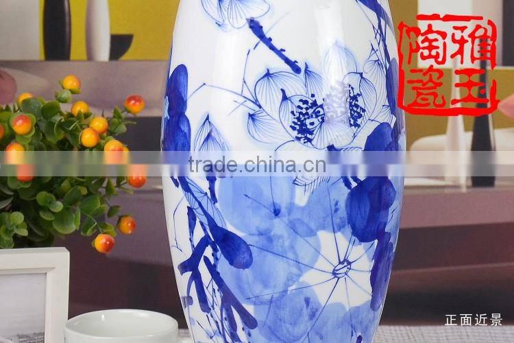 ceramic handpainted antique wooden table lamp for hotel