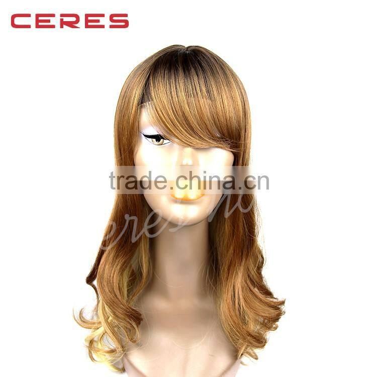 2016 New arrival large stock ombre afro full lace wig human hair wig