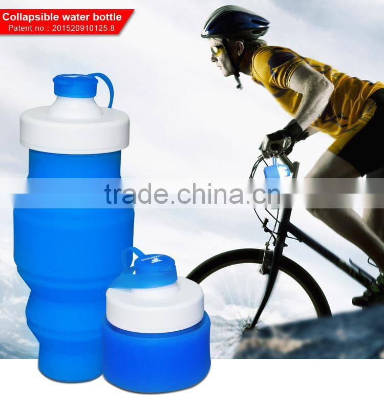 Food grade reusable silicone drinking bottle