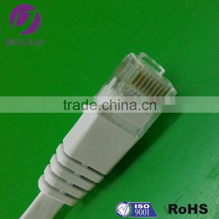 High quality white flat RJ45 cat6 crystal flat Ethernet cable