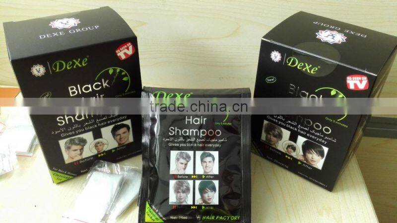 DEXE Sachet shape Black Hair Dye shampoo type OEM/ODM available