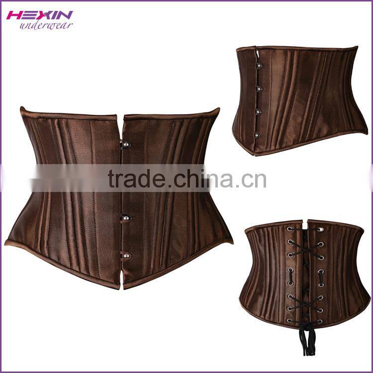 Vintage Striped Underbust Bustless Corset Steampunk With Buckle